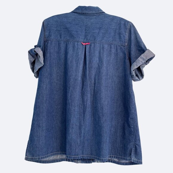 Vintage Womens Denim‎ Shirt Size 16 Bandana Patchwork Cowgirl Western - Picture 2 of 7